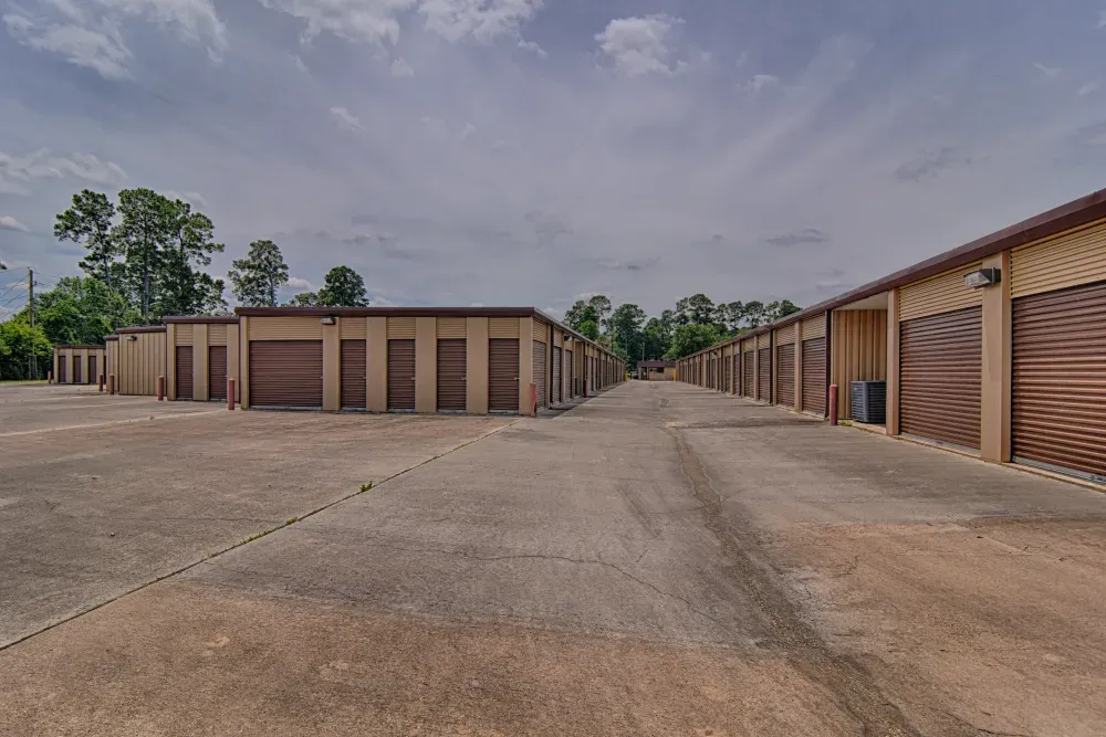 Outdoor storage with drive-up access at Lakewood Mini Storage.
