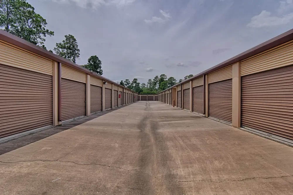 Outdoor storage with drive-up access at Lakewood Mini Storage.