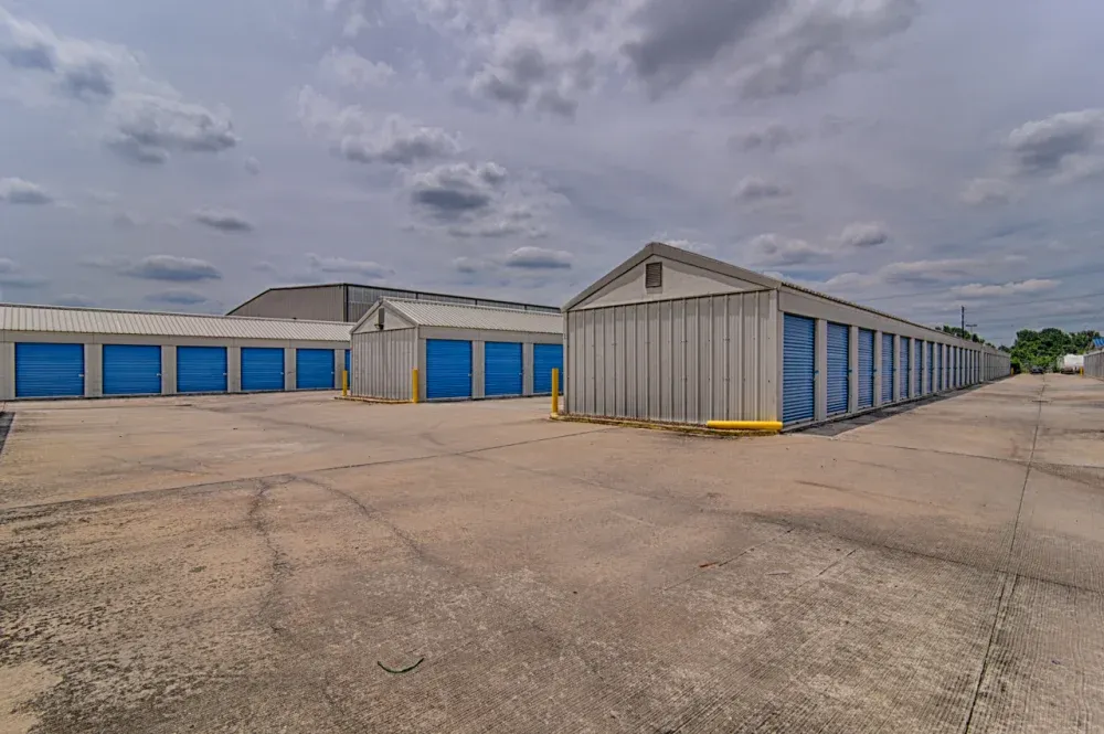 Opened outdoor storage unit at My Storage facility.
