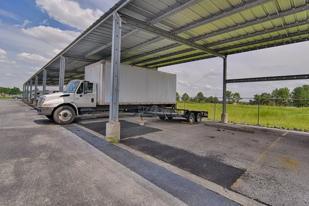Covered boat and vehicle storage at My Storage.