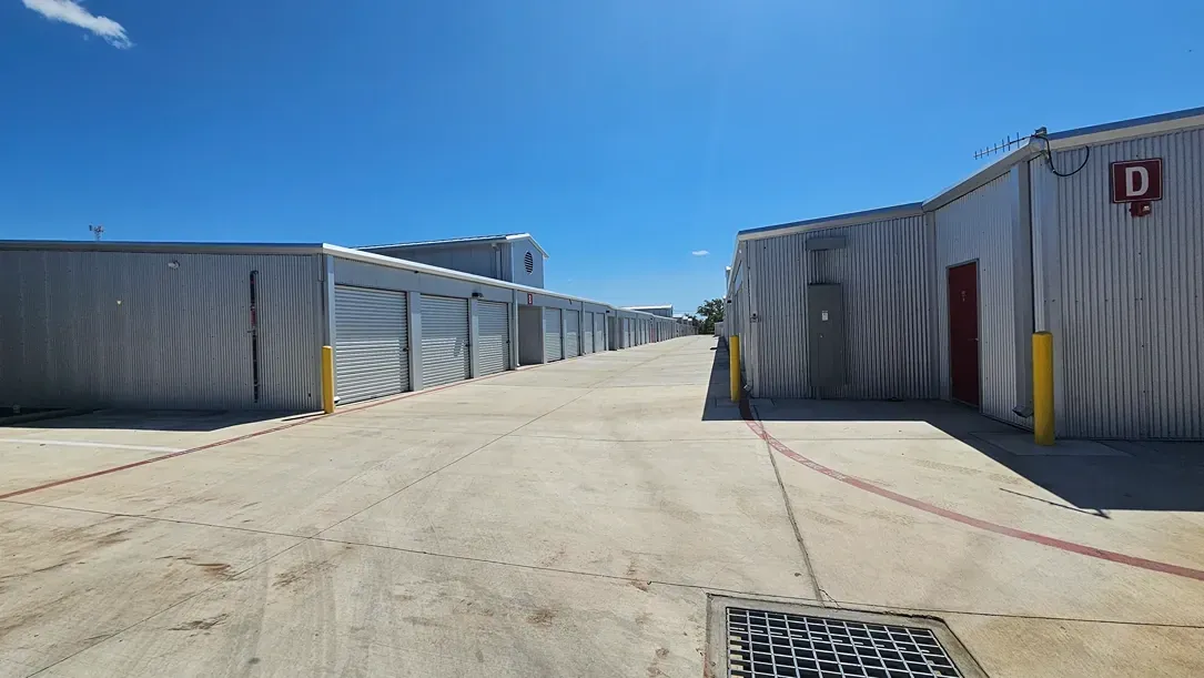 Drive up storage units at the Dripping Springs storage facility