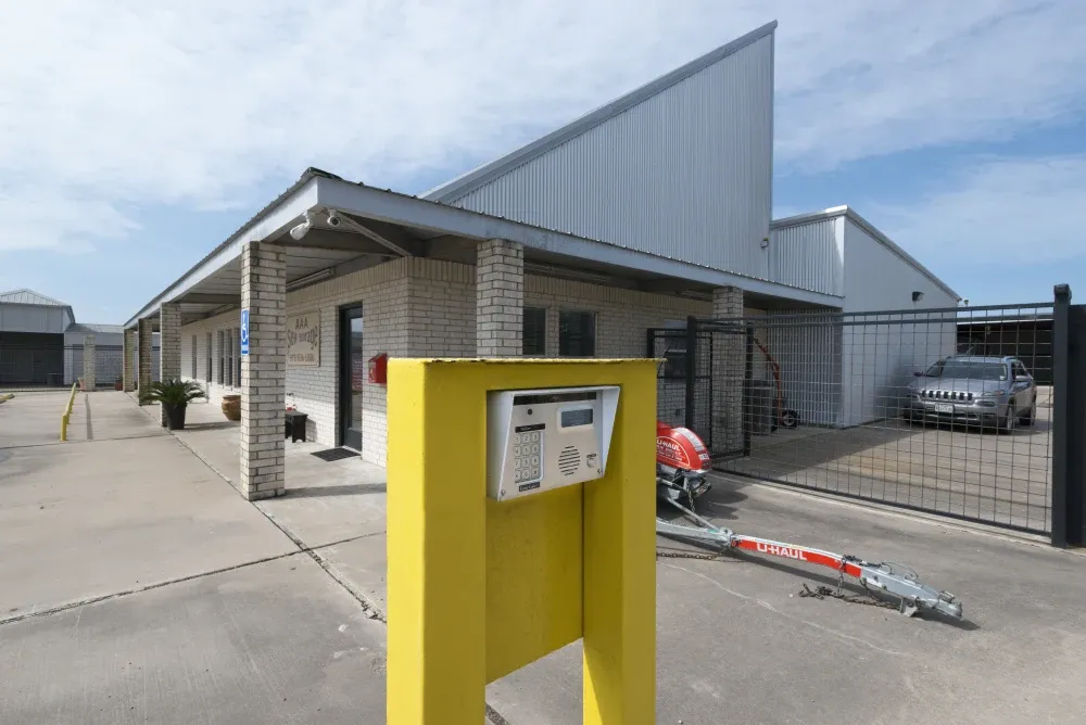 Keypad for entry access at AAA Self Storage.