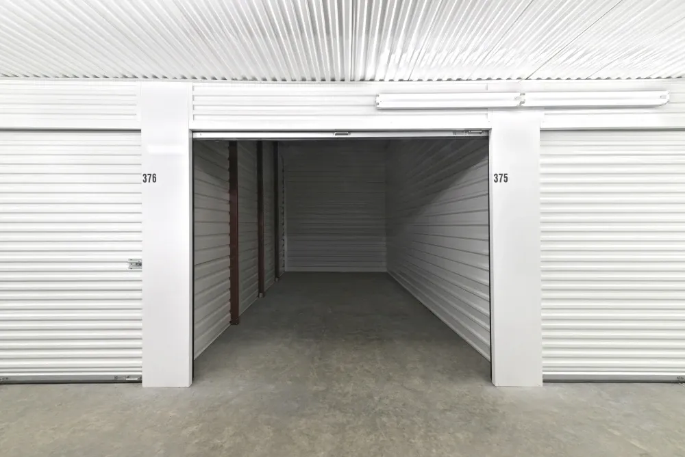 Interior view of indoor, climate-controlled storage unit at AAA Self Storage.