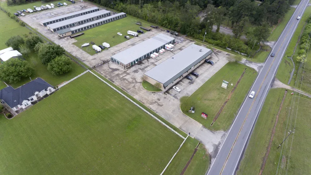 Aerial view of AAA Self Storage Hockley facility.