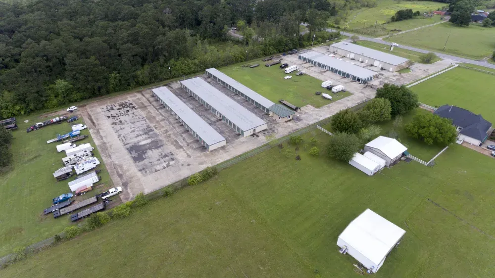 Aerial view of AAA Self Storage Hockley facility.