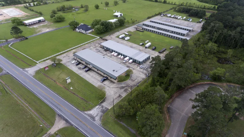 Aerial view of AAA Self Storage Hockley facility.