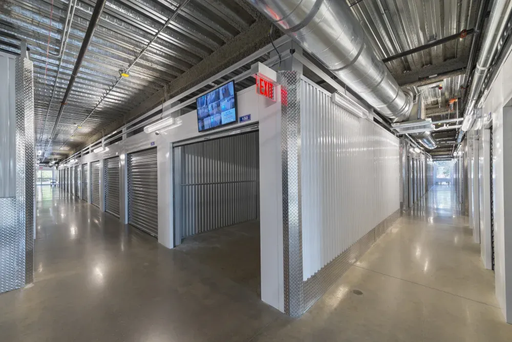 Indoor, climate-controlled storage units at ATX Self Storage.