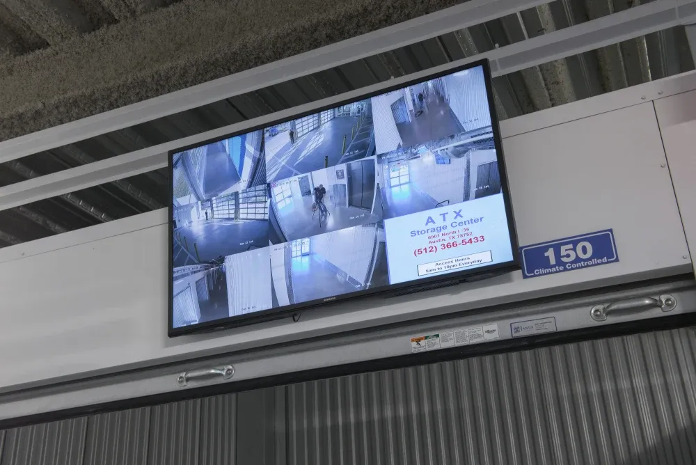 Surveillance camera at ATX Self Storage.