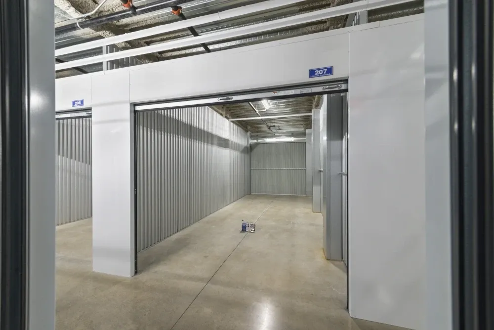 Medium indoor, climate-controlled storage units at ATX Self Storage.