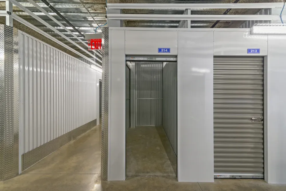 Small indoor, climate-controlled units at ATX Self Storage.