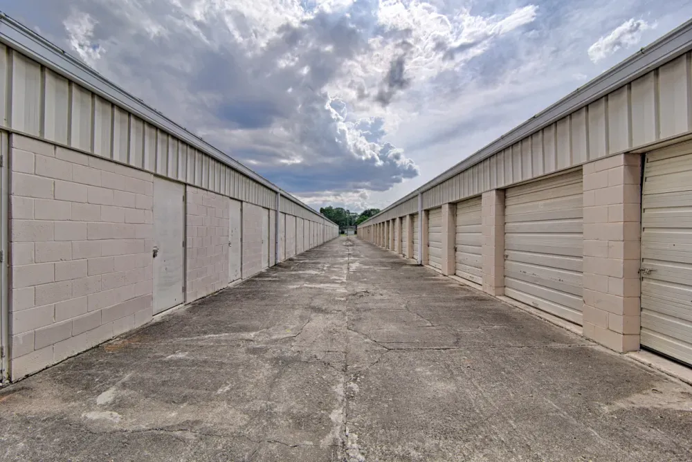 Facility security gate at Bay Mini Storage.