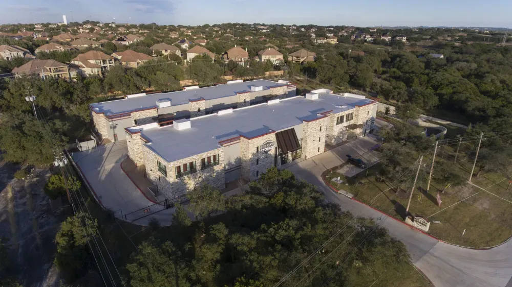 Aerial view of Bee Cave Storage.