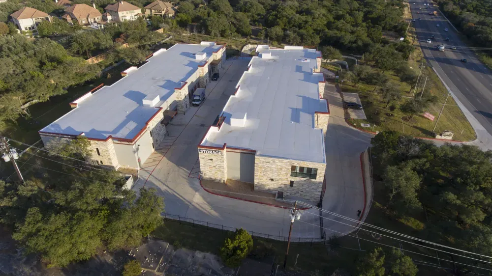 Aerial view of Bee Cave Storage.
