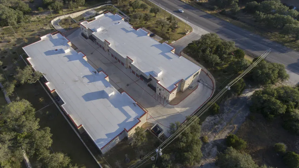 Aerial view of Bee Cave Storage.