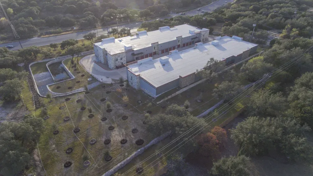 Aerial view of Bee Cave Storage.