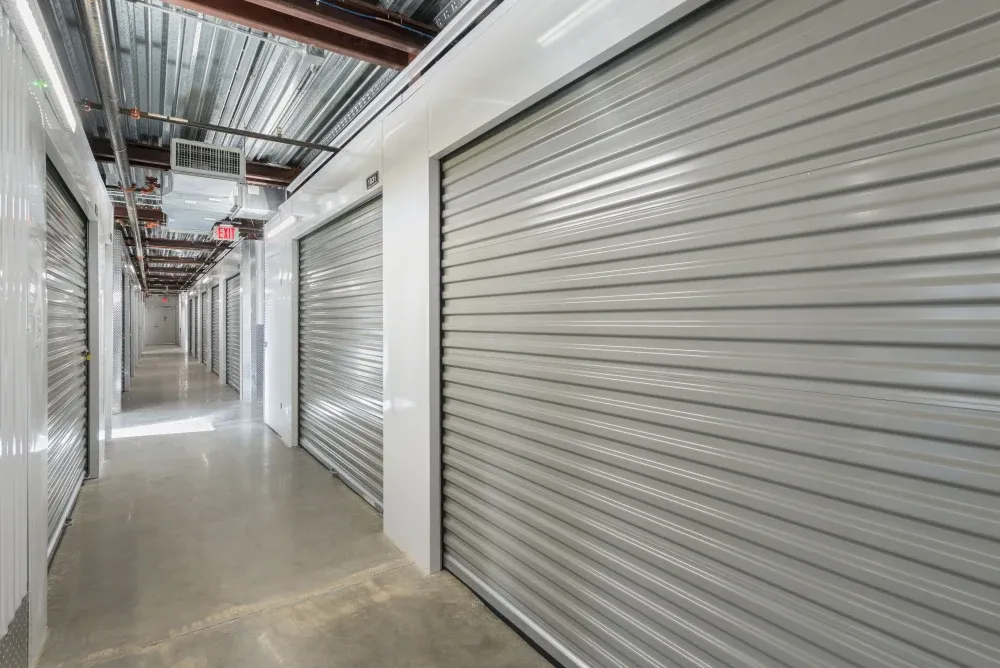 Indoor, climate-controlled storage units at Bee Cave Storage.