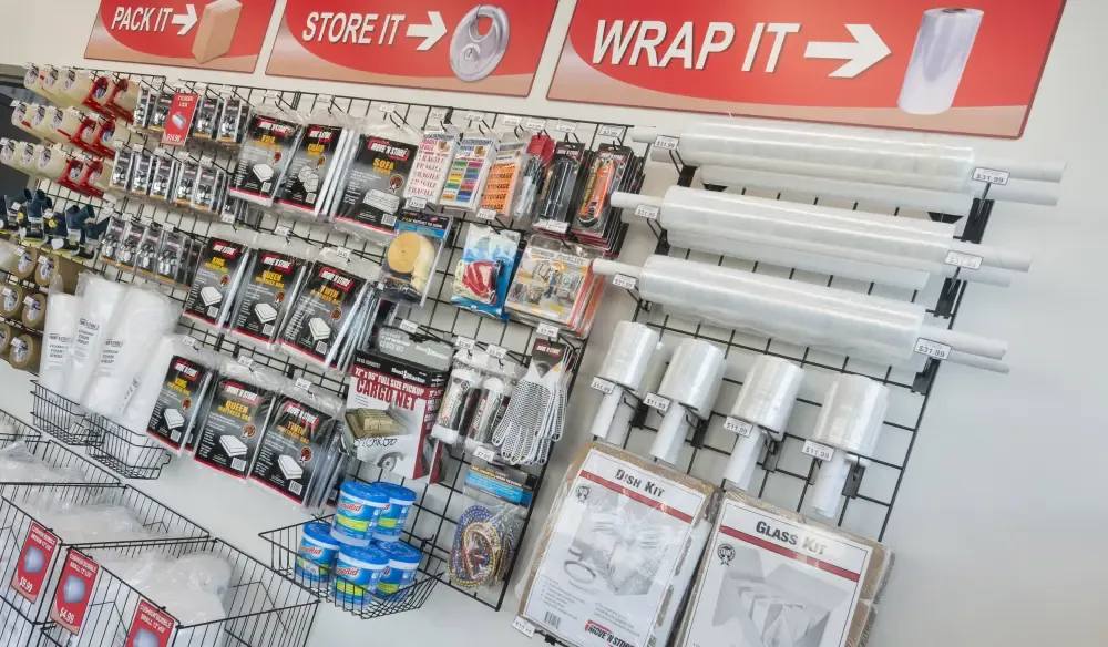 Packing supplies for sale at Bergstrom Storage.