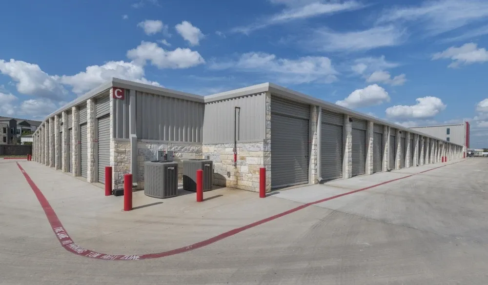 Outdoor storage with drive-up access at Bergstrom Storage.