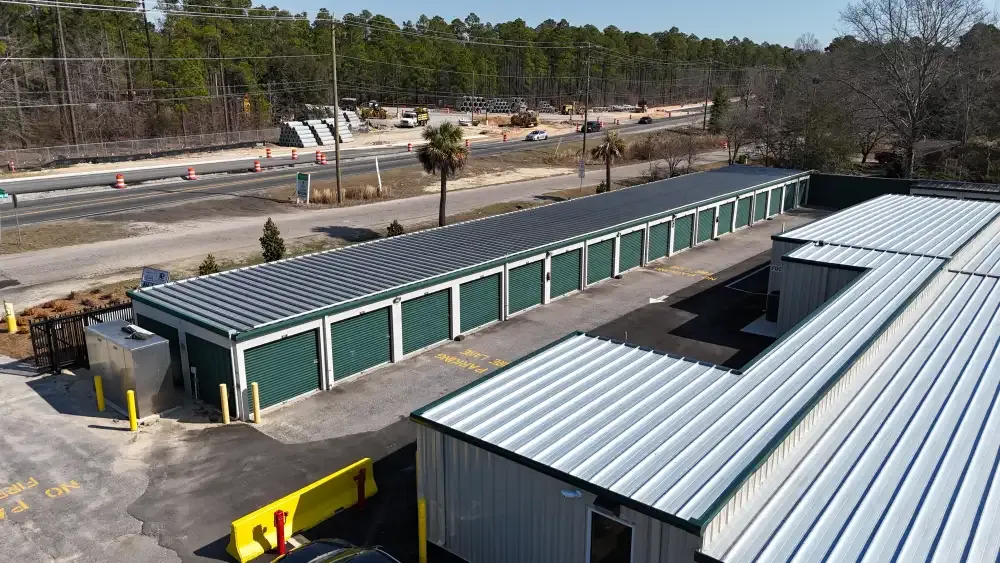 Outdoor storage with drive-up access at Columbia Self Storage.