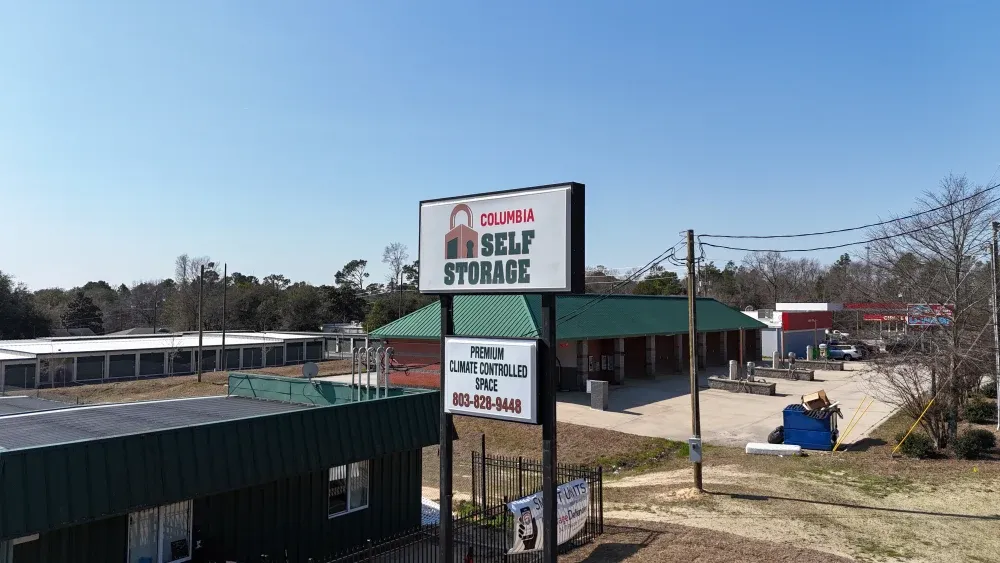 View Columbia Self Storage facility outdoor sign.