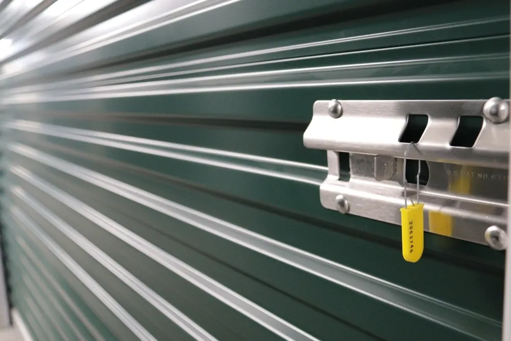 Locked storage unit at Columbia Self Storage.