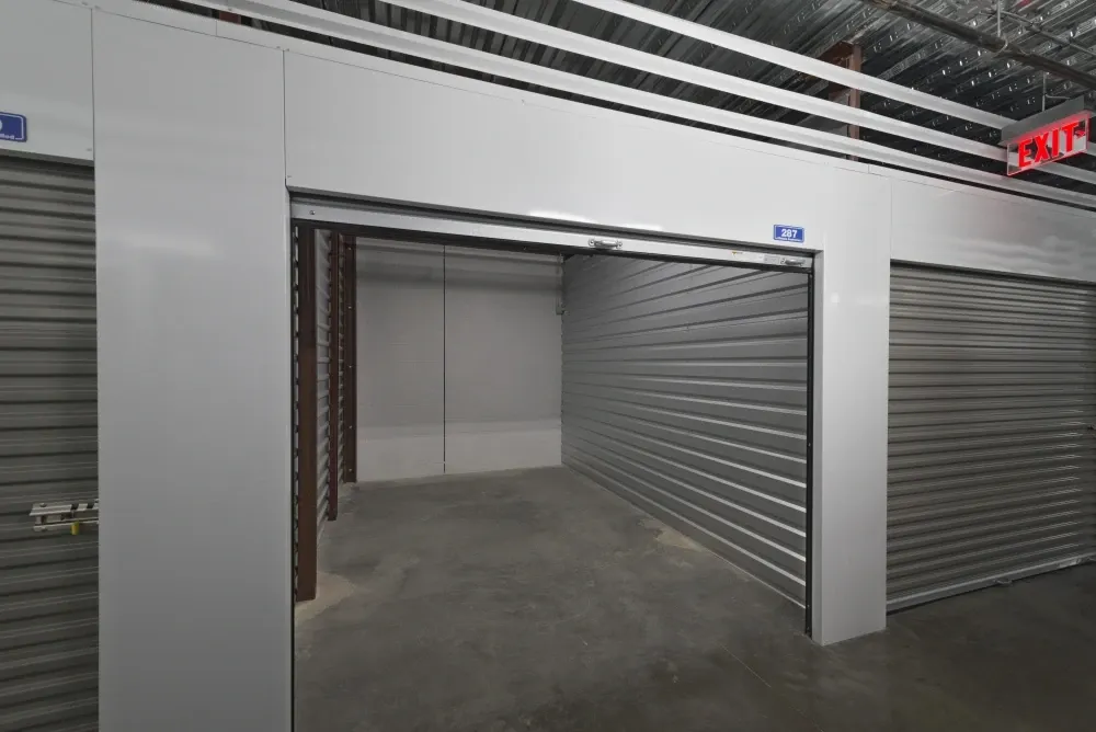 Opened large indoor storage unit at EaDo Storage.