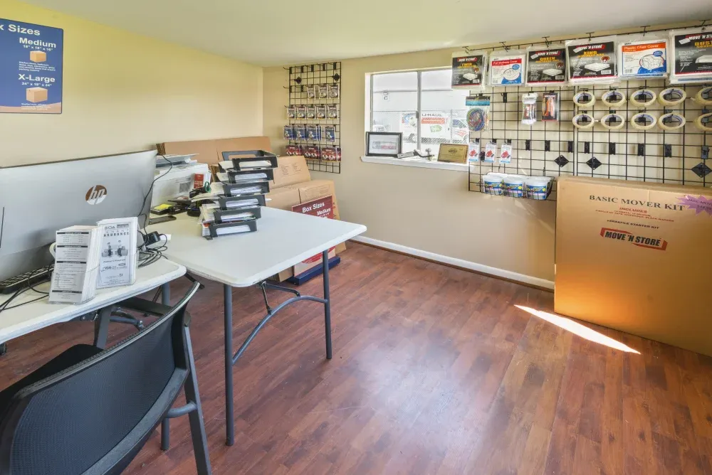 Packing supplies at Guardian Storage.