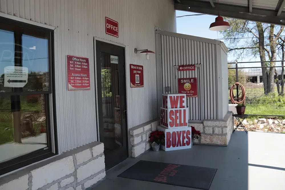 Front door at the Dripping Springs storage facility