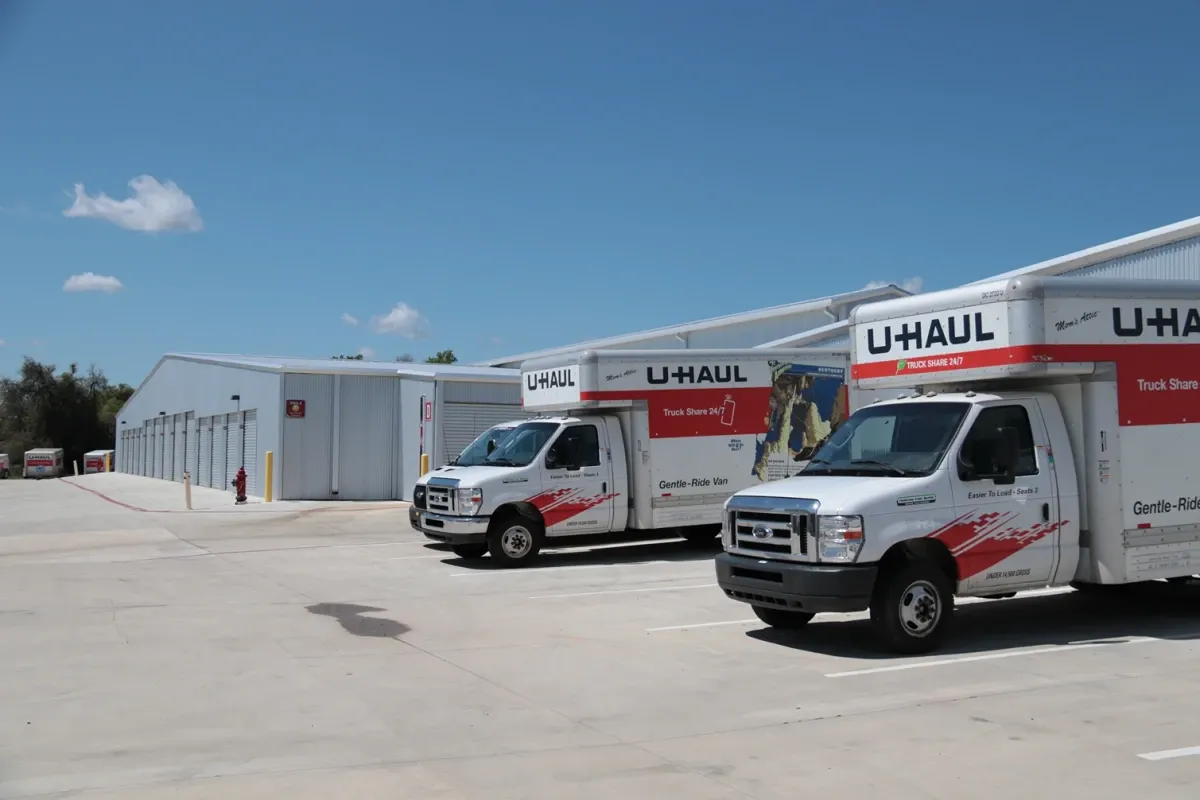 uhaul trucks for rent at the Dripping Springs storage facility