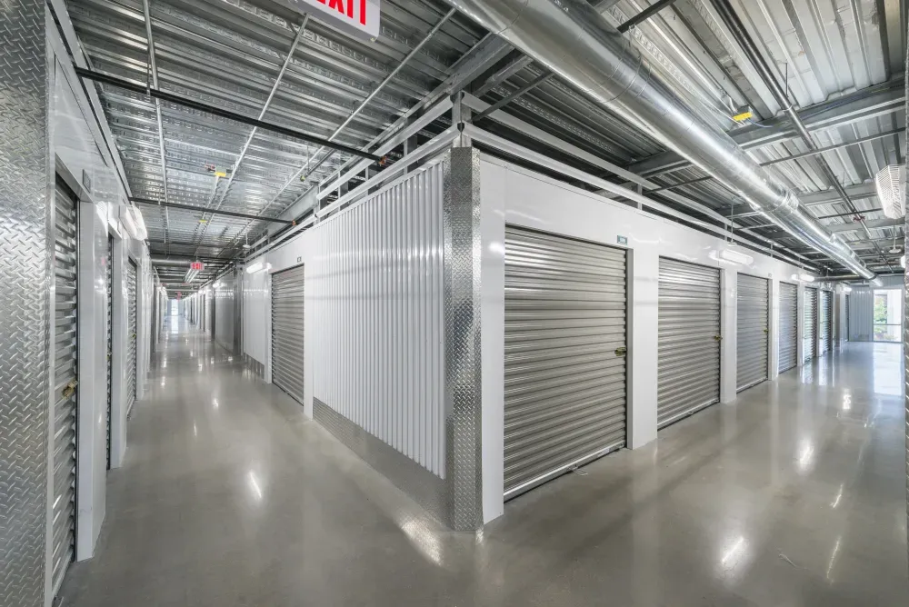 Open indoor storage unit at the Lakeline Storage facility, highlighting its clean and well-maintained interior.