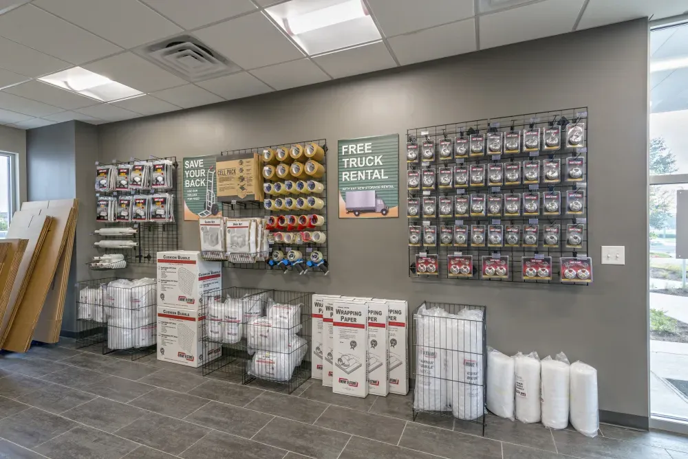 Packing supplies at Lakeline Storage facility.