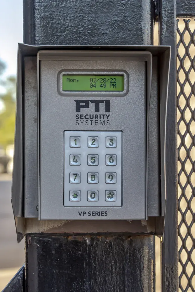Keypad access at Lakewood Storage.