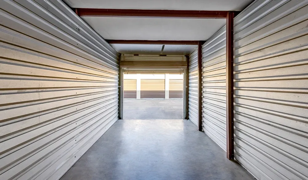 Interior of a storage unit at Lakewood Storage.