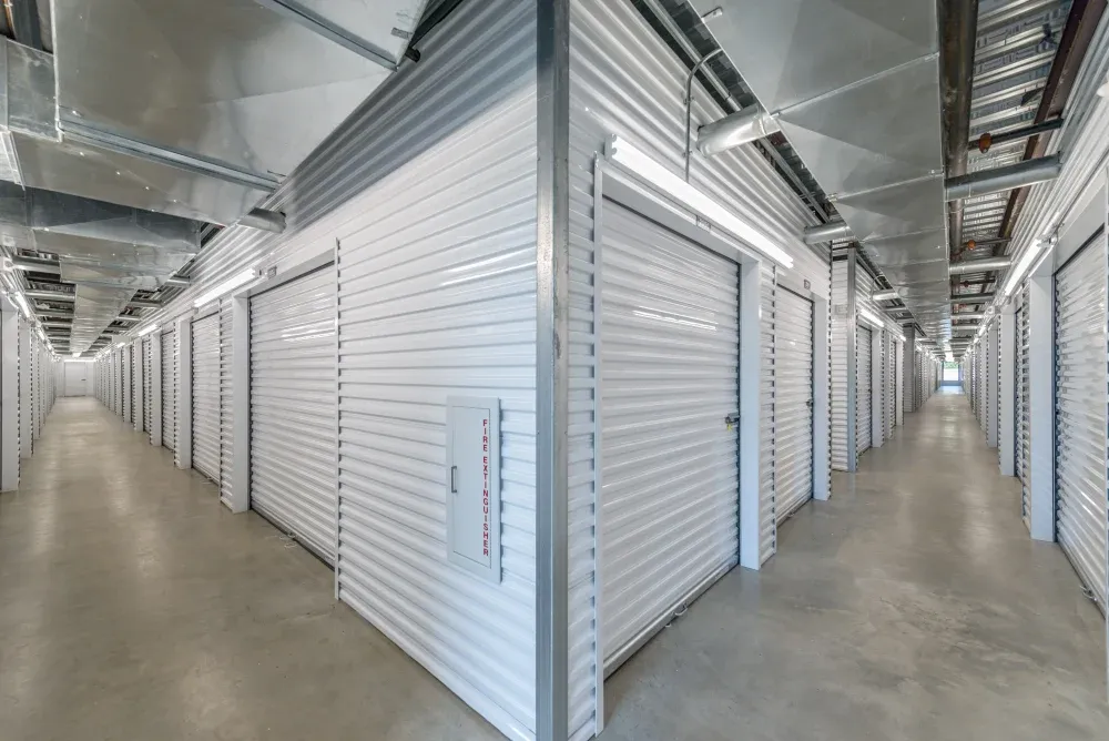 Indoor storage at Memorial Drive Storage.