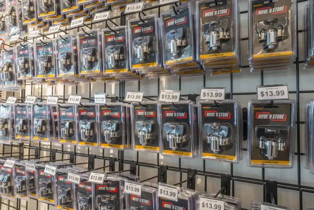 Close up view of packing supplies at Memorial Drive Storage.