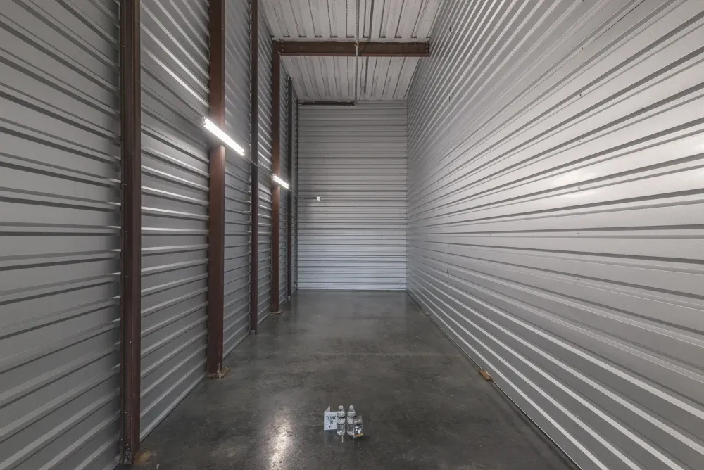 Interior of a storage unit at Memorial Drive Storage.