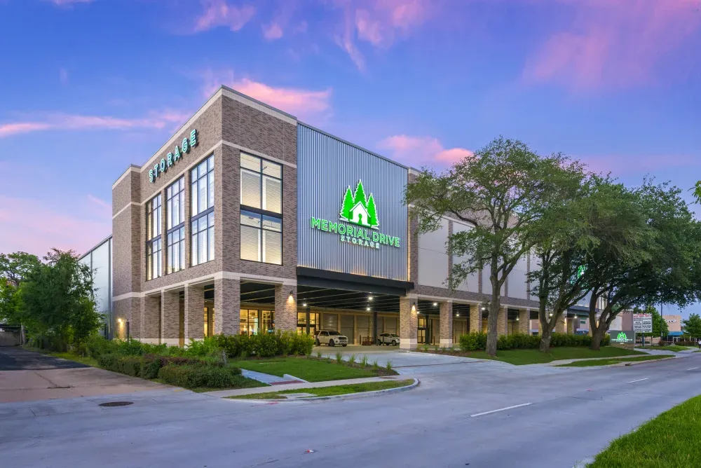 Aerial view of Memorial Drive Storage facility.