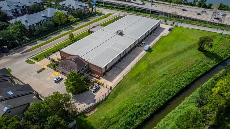 Drone aerial view at the Meyer Park Storage Center