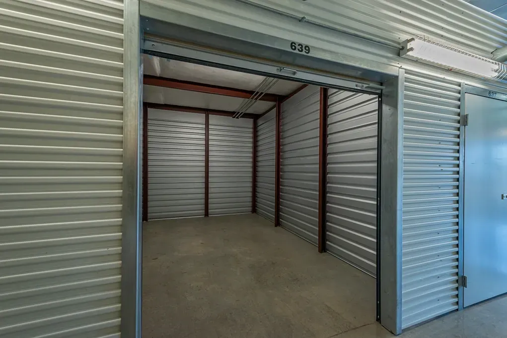 Large opened storage unit at the Meyer Park Storage Center