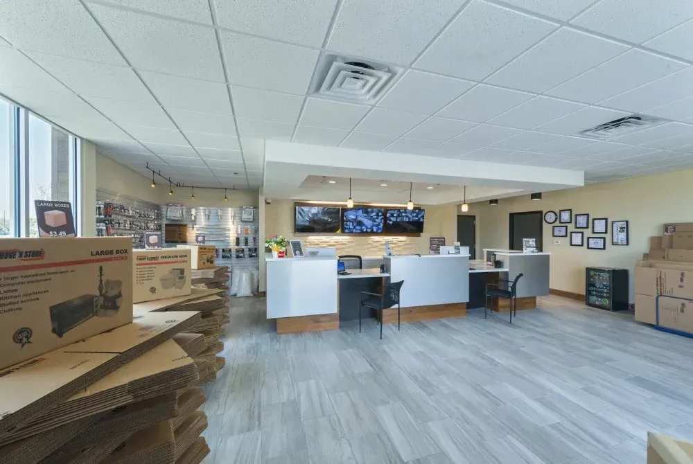 main desk and office at the Willow Forest storage facility