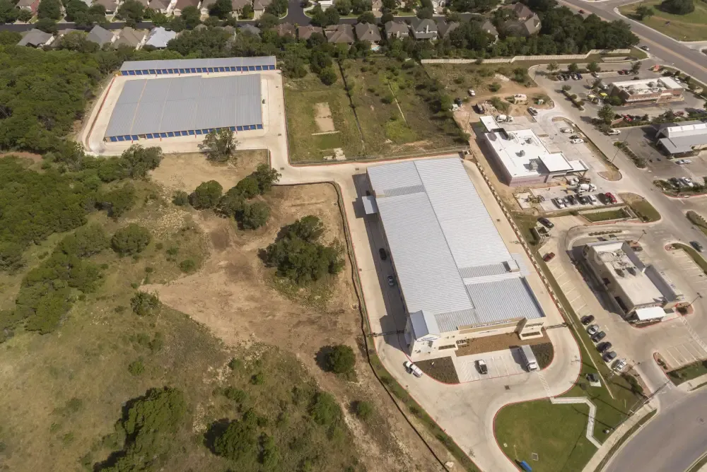 Drone view at Westpointe New Braunfels Self Storage
