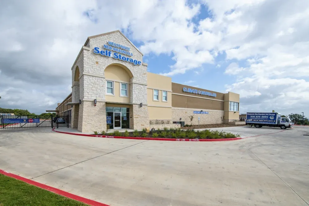Exterior of Westpointe New Braunfels Self Storage.