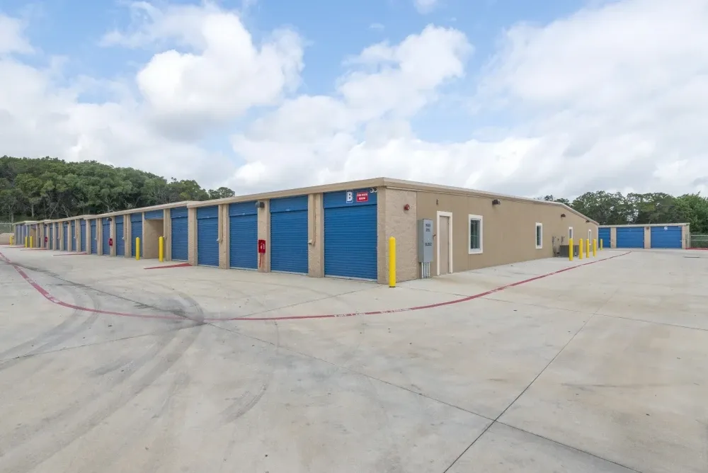 Outdoor storage with drive-up access at Westpointe New Braunfels Self Storage.