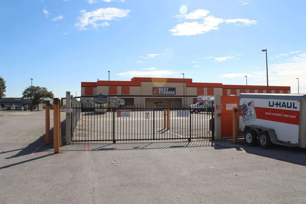 Secure gate access at Pasadena's Best Storage.
