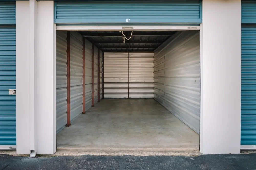 Inside view of a storage unit at Safe Harbor Storage.