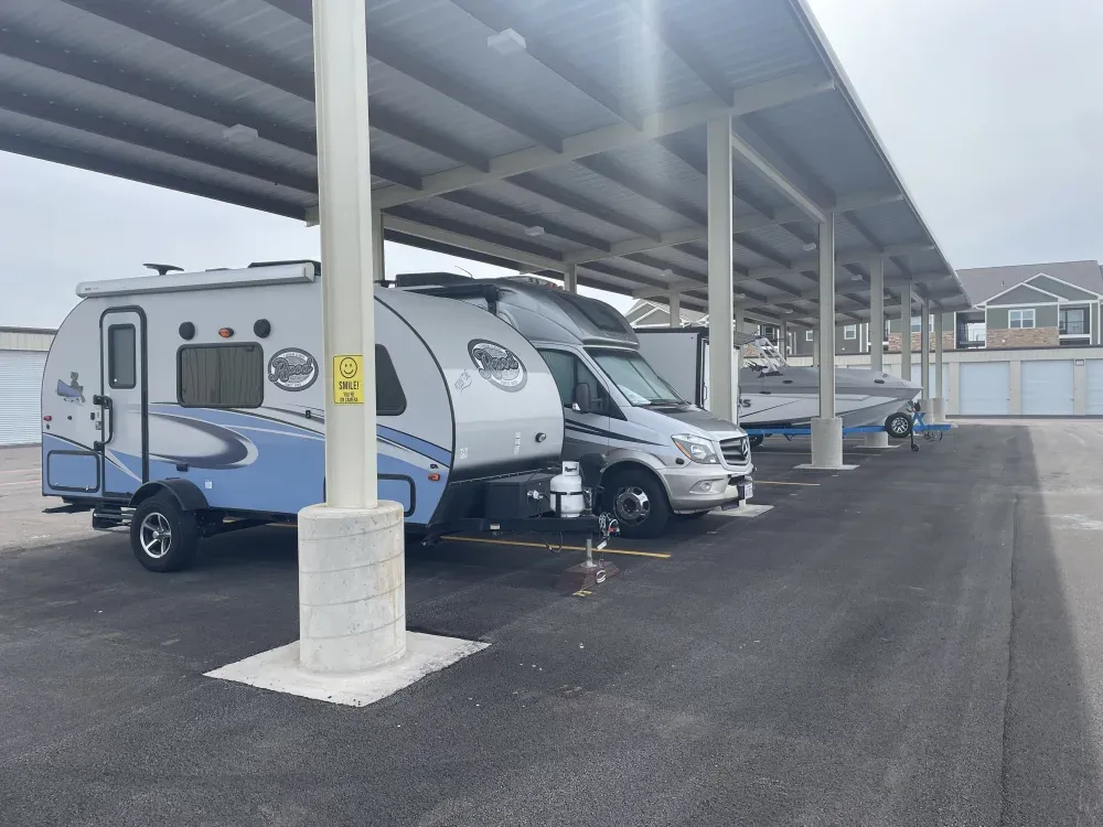 Additional covered parking spaces at San Angelo Boat Storage.