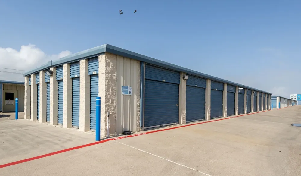 Outdoor storage units with drive-up access at Stewart & 89th Self Storage.