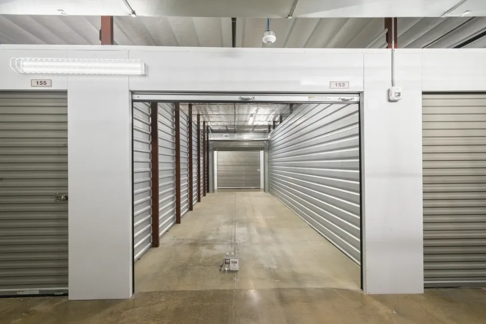 Small, climate-controlled storage unit at Storage Center at Craig Ranch.