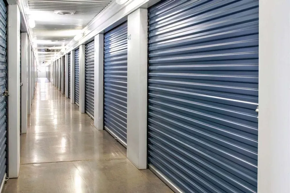 Indoor storage hallway at Another Attic Self-Storage.