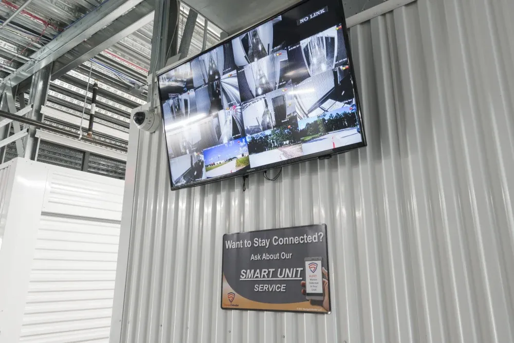 Security camera monitoring station at Valley Ranch Storage.